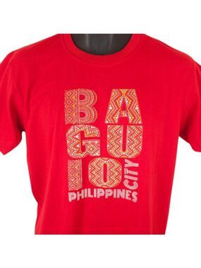 Baguio Philippines T Shirt Mens Size Medium Red Travel Destination Tee